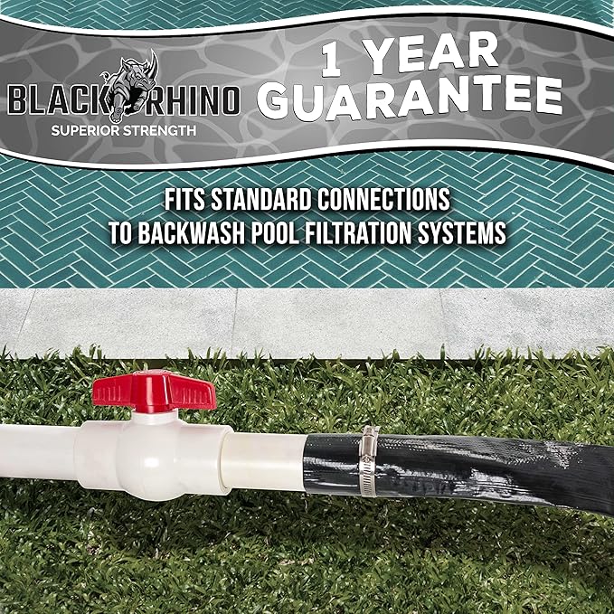 U.S. Pool Supply Pool Backwash Hose 1 1/2 Inch Diameter x 25 Feet - Discharge Hose for Pump, Sand Filter & Sump Pump Hoses - Burst Resistant Lay Flat Drainage Hoses for Inground & Above Ground Pools