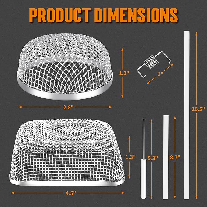 TONDA RV Furnace Vent Screen, Bug Screens Heater Vent Cover for Camper with Installation Tool and Silicone Rubber, 2 Round and 1 Square