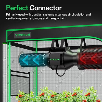 VIVOSUN 4'' Air Carbon Filter Smelliness Control and 4'' 8 Feet Black Non-Insulated Flex Air Aluminum Ducting Dryer Vent Hose for HVAC Ventilation w/Two 4 Inch Stainless Steel Clamps