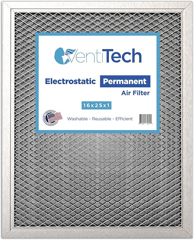 16x25x1 Washable Electrostatic Air Filter. Reusable HVAC & Furnace Air Filter