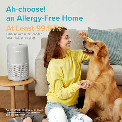 LEVOIT Air Purifier for Pets, Home, Large Rooms, and Bedrooms, HEPA Sleep Mode, AHAM VERIFIDE, Efficient Filter for Pet Dander, Odors, Captures Smoke, Dust, Mold, Pollen, Pet Lock, Core P350-P, Grey