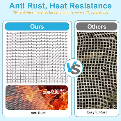 16 Pcs 13x9 (33cmx23cm) 20 Mesh 304 Stainless Steel Wire Mesh Sheet, Rustproof Metal Mesh Sheet Screen for DIY Crafts, Vent Covers, Garden Fencing, Window Protection & Industrial Filters
