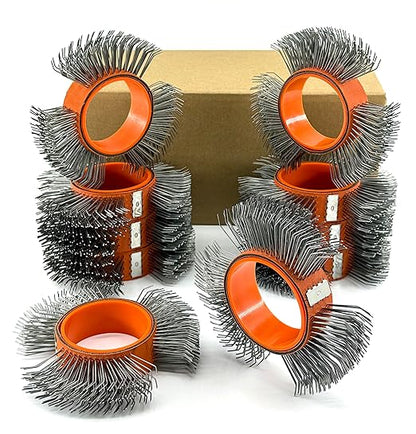 10PCS, Abrasive Carbon Steel Belt/Replacement Coarse Wire Wheel/Rust Removal/Metal Blaster Clearing/Bristle blasting for Efficient Surface Preparation (0.7mm Carbon Spring Steel, A Box with Ten Belts)