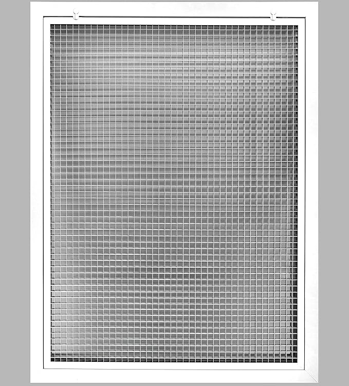 HVAC Premium 26'' x 36'' Cube Core Eggcrate Return Air Filter Grille for 1'' Filter - Aluminum - White [Outer Dimensions: 28.5'' x 38.5]