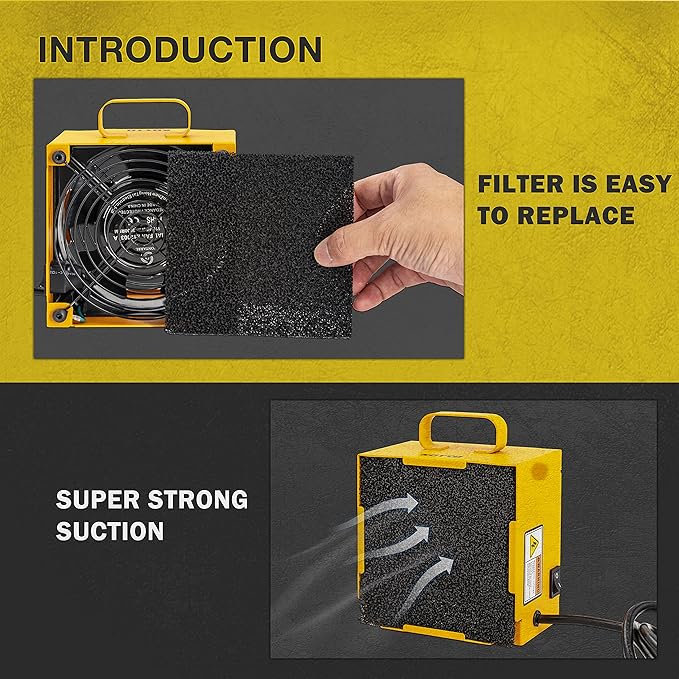 KOTTO Solder Smoke Absorber Remover Fume Extractor Smoke Prevention Absorber DIY Working Fan for Soldering Station (Yellow)