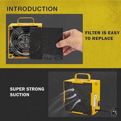 KOTTO Solder Smoke Absorber Remover Fume Extractor Smoke Prevention Absorber DIY Working Fan for Soldering Station (Yellow)