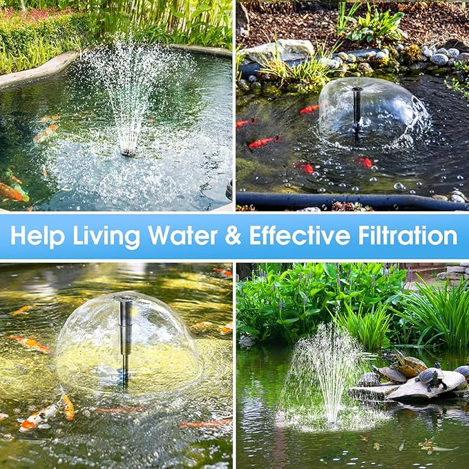POPOSOAP Pond Filter with Pump Fountain Kits Built-in UV Clarifier, 660GPH/40W Pond Filters for Outdoor Ponds Clearing, Garden Fish Tank, Aquarium, and Add Water Features