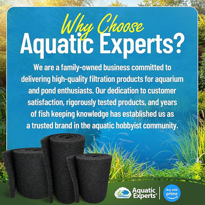 Aquatic Experts Classic Koi Pond Filter Pad COARSE – Bulk Roll Pond Filter Media, Rigid Ultra-Durable Latex Coated Fish Pond Filter Material US (12" x 12 Feet, Coarse (Black))