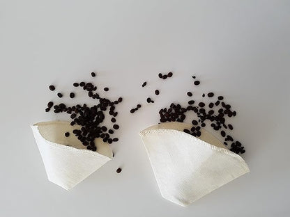 Cloth Reusable Cone Coffee Filter (Size #4) - Made in Canada of Hemp and Organic Cotton - Zero Waste, Eco-Friendly, Natural Filter for Drip Coffee Makers