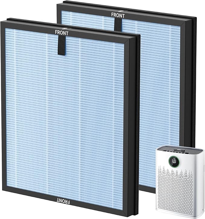 2 Pack HAP603 Replacement Filter Compatible with ECOSELF HAP603 / HAP603WF Air Purifier, Air Purifiers Replacement Filter for Home Large Room, # RFHAP603_2P_BLU, Blue