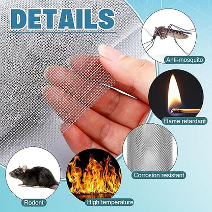 SATINIOR 2 Packs 11.8 x 39.3 Inch 304 Stainless Steel Woven Wire Mesh Fine Screen for Vent, Garden, Cage, Window Screen, Filter, Filtration Cloth, Vent Mesh(20 Mesh)