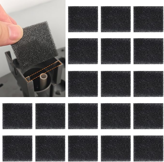 20 Pack Filter Sponges Foam Replacement for Aerogarden Harvest, Bounty, Farm, Extra, Ultra, Absorb Debris and Dirt, Pump Filter Sponges Replacement Compatible with Aerogarden Keep The Water Clean