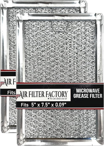 Air Filter Factory Replacement For Frigidaire FGMV174KFA Made In USA 12-Layer Microwave Oven Aluminum Mesh Grease 5.88 x 7.88 x 0.12 Inches Vent Filter 2-Pack