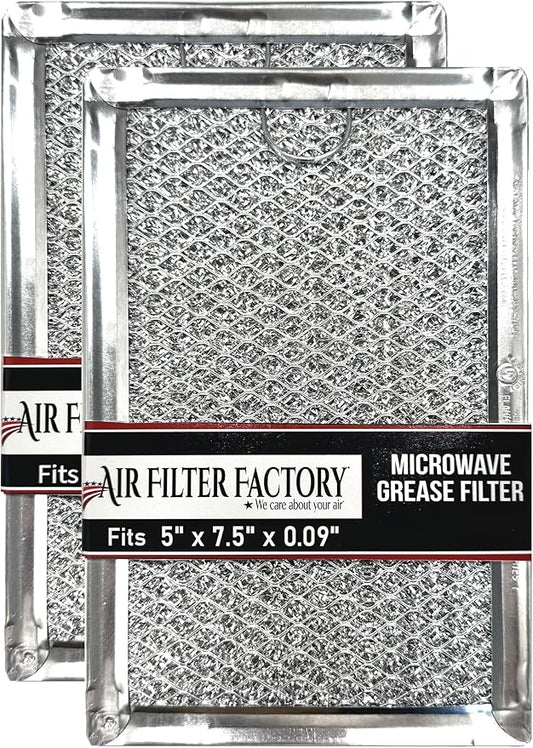 Air Filter Factory Replacement For Frigidaire FGMV174KFA Made In USA 12-Layer Microwave Oven Aluminum Mesh Grease 5.88 x 7.88 x 0.12 Inches Vent Filter 2-Pack