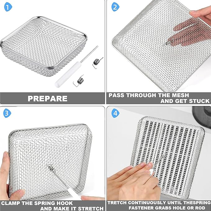 SVNR 1 Pack Flying Insect Screen for RV Refrigerator Vents, 4.5" x 4.5" x 1.4", Camper RV Furnace Vent Screen Accessories.