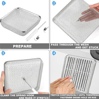 SVNR 1 Pack Flying Insect Screen for RV Refrigerator Vents, 4.5" x 4.5" x 1.4", Camper RV Furnace Vent Screen Accessories.