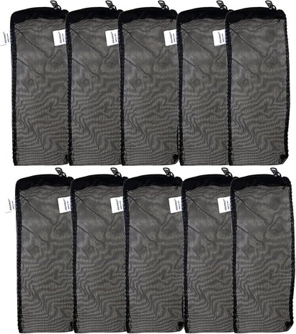AQUANEAT 10pcs Aquarium Filter Media Bags, Fish Tank Fine Mesh Bags, 3”x4”/3”x8”/5.5”x8” with Plastic Zipper for Activated Carbon (3” x 8”)