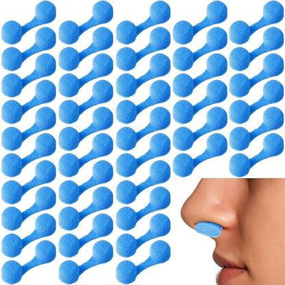 Tondiamo 100 Pieces Nose Plug Filter Disposable Nose Filter Sponge for Women Men Sunless Spray Tanning Outdoor Dust Construction Areas(Blue)