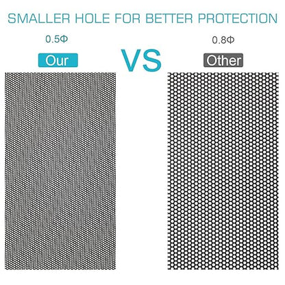 287mm 140mm x 2 PC Fan Dust Mesh Filter 11.3inch x 5.79inch PVC Computer PC Case Dust Proof Filter Cover Magnetic Black 2-Pack
