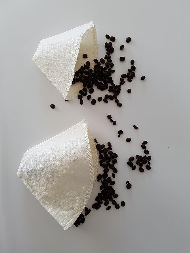 Cloth Reusable Cone Coffee Filter (Size #2) - Made in Canada of Hemp and Organic Cotton - Zero Waste, Eco-Friendly, Natural Filter for Drip Coffee Makers