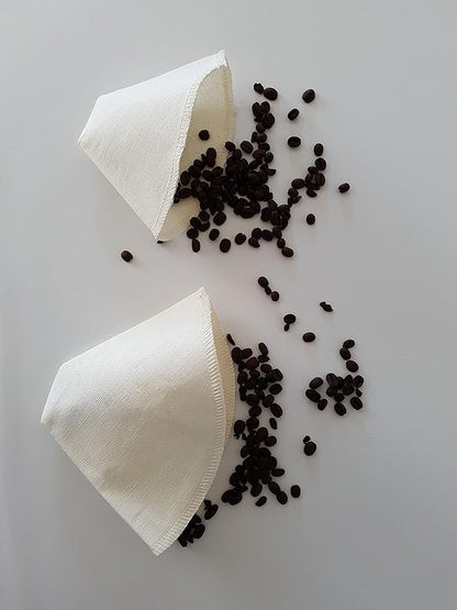 Cloth Reusable Cone Coffee Filter (Size #2) - Made in Canada of Hemp and Organic Cotton - Zero Waste, Eco-Friendly, Natural Filter for Drip Coffee Makers