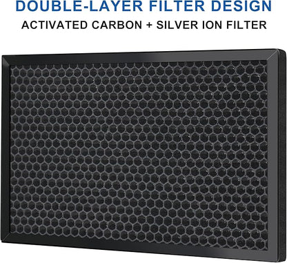 Replacement 3-Stage Filter Set for WEIWORLD 8/10 Inch Purification Box, Includes Pre-Filter, H11 HEPA, and Activated Carbon Filter