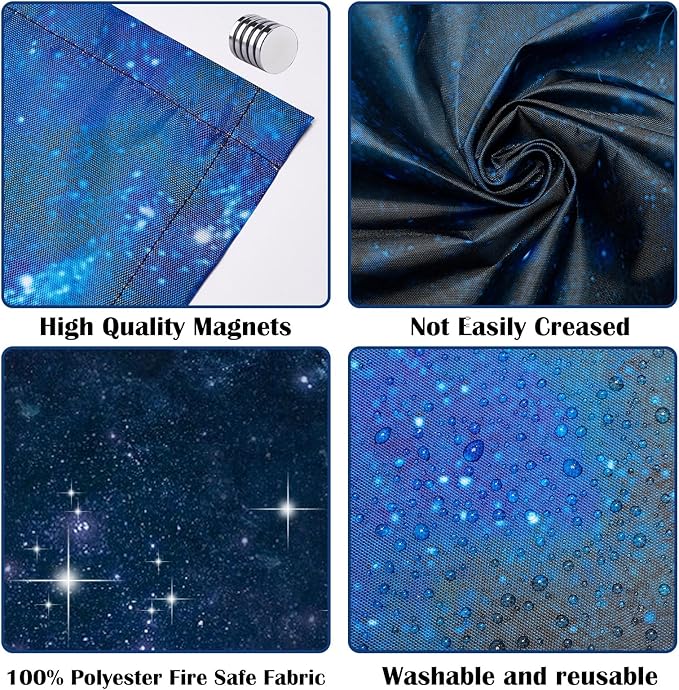 4 Pcs Fluorescent Light Covers - Classroom, Office 4 x 2 Feet Flame Retardant Magnetic Covers for Ceiling Lights Filters (Starry Sky)