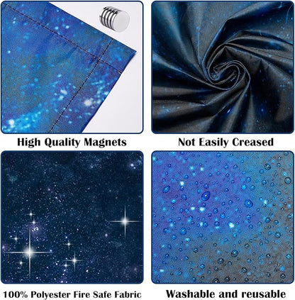 4 Pcs Fluorescent Light Covers - Classroom, Office 4 x 2 Feet Flame Retardant Magnetic Covers for Ceiling Lights Filters (Starry Sky)