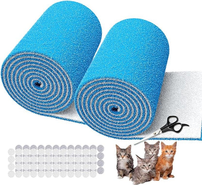 2 Rolls Air Filters 12x90, Cut to Size(100+Filters) MERV 8 Electrostatic Floor Vent Filter for Registers, RV, AC, Ceiling, Grilles and Wall HVAC Furnace Vents, 48PCs Adhesive Hook