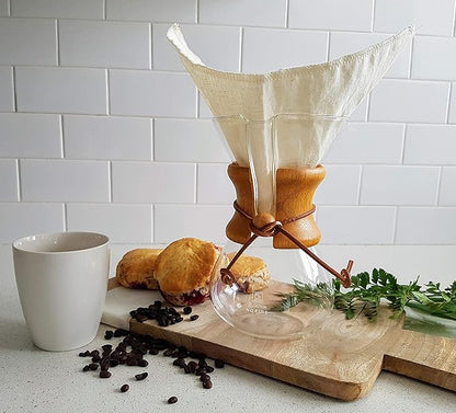 Pour Over Reusable Cloth Coffee Filter - Made in Canada of Hemp and Organic Cotton - Zero Waste, Eco-Friendly.
