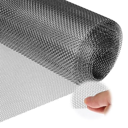 Stainless Steel Mesh Screen 12 Mesh No Rust Sturdy Metal Wire Mesh Easy to Work Heat Resisting Woven Mesh for Vent Garden Window Screen Cage DIY Projects