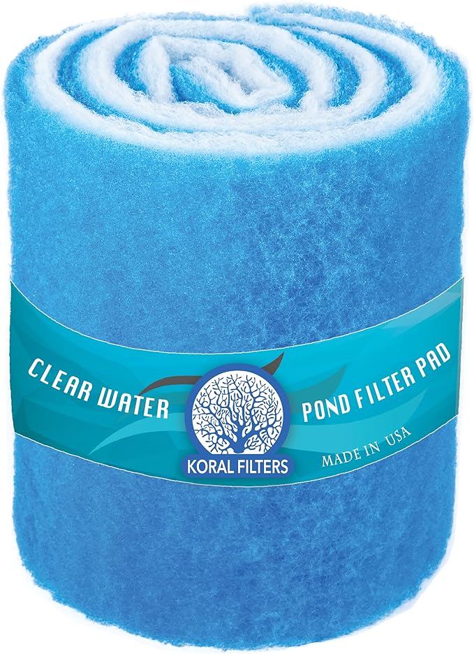 Premium Koi Pond Filter Media Roll - High-Efficiency Pond Filters for Outdoor Ponds, Reusable Fish Pond Filter Material, Made in USA (PRO - Blue - 4ft)