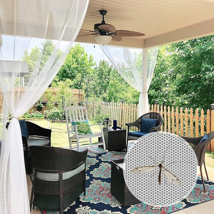 RYB HOME 2 Panels Garden Netting, Size Adjustable Porch Screen Mesh Outdoor Curtains Lightweight Mosquito Curtains for Patio Gazebo Pool Hut Bug Netting, White, 59 inches Wide x 84 inches Long