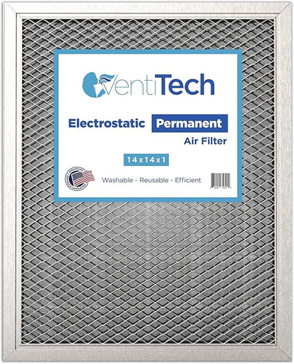 14x14x1 Washable Electrostatic Air Filter. Reusable HVAC & Furnace Air Filter