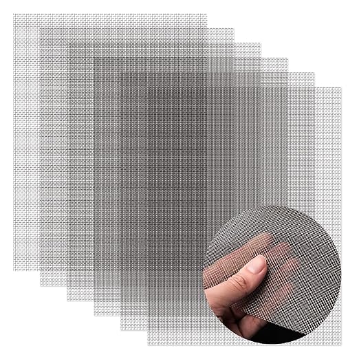 6 Pack 6x8 Inch Wire Mesh, 20 Mesh Stainless Steel Mesh, Never Rust Sturdy Metal Mesh Screen for DIY Projects, Vent, Cage, Garden, Window Screen, Filter Mesh