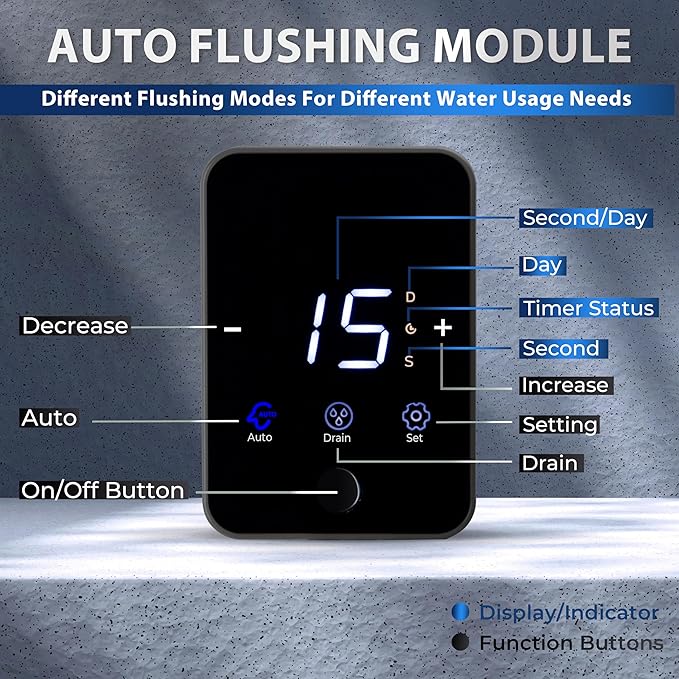 iSpring WSP100SL-ARJ-BP, NSF Certified, Whole House Spin Down Sediment Water Filter with 4 Modes Bypass, Include Siliphos Helps Prevent Scale, Clear Housing, Jumbo Size with Touch-Screen Auto Flushing