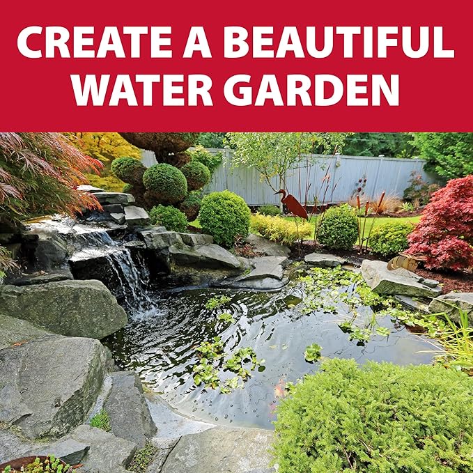 The Pond Guy AllClear Ecosystem Kit – Complete DIY Fishpond with Liner, Pump, UV Filter & Waterfall (1,000-2,000 Gallons) 8' x 11'