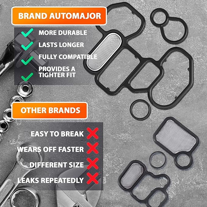 Oil Filter Housing Gasket Kit Replacement for Honda/Acura Accord Odyssey Pilot 1998-2014 - Filter Spool Valve 3.0L 3.5L - Set of 15825-P8A-A01 36172-P8A-A01 91319-PR3-000 by AUTOMAJOR