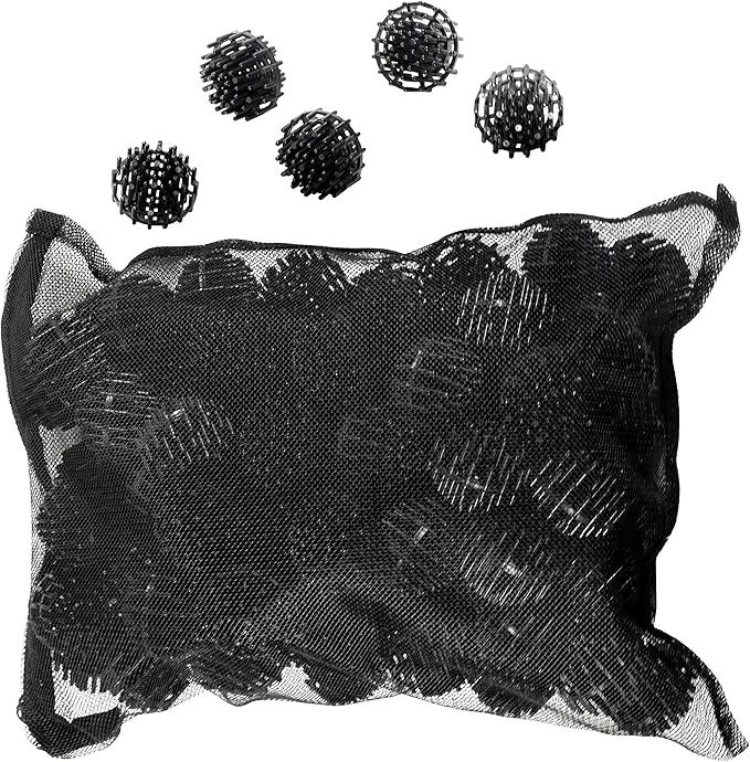 HQRP 100 pcs Bio Balls Filter Media 1.5 Inch - Large Bio Ball for Aquarium, Pond, Waterfall, Fountain Filter Media in Mesh Bag with Zipper
