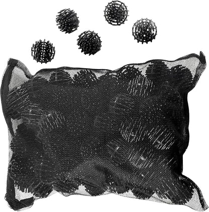HQRP 100 pcs Bio Balls Filter Media 1.5 Inch - Large Bio Ball for Aquarium, Pond, Waterfall, Fountain Filter Media in Mesh Bag with Zipper
