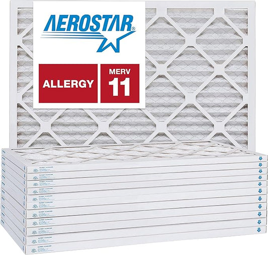 12x16x1 AC and Furnace Air Filter by Aerostar - MERV 11, Box of 12