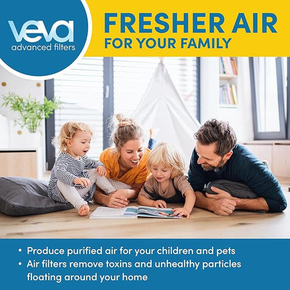VEVA Genuine 8000 Elite Pro Series Air Purifier 2 HEPA Filters & 8 Carbon Pre-Filters - Removes Allergens, Smoke, Dust, Pet Dander & Odor Air Cleaner Home & Office