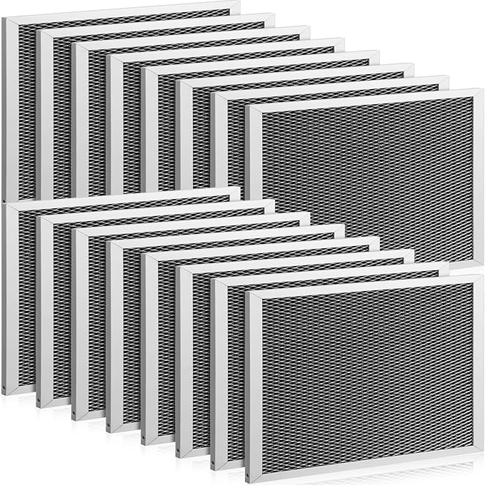 Baquler Range Hood Filter Compatible with Broan Nutone 97007696 Range Hood Replacement Filter Stove Vent Aluminum Mesh Charcoal for Kitchen Air(12 Pcs)