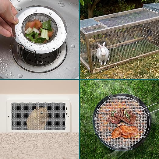 20 Mesh 304 Stainless Steel Mesh Screen, 15.7'' x 295''(40cm x 750cm) Wire Screen Mesh, Rust Free Woven Wire Mesh, Metal Mesh Screen for Air Vents, Window Screen, Filters, Garden Covers