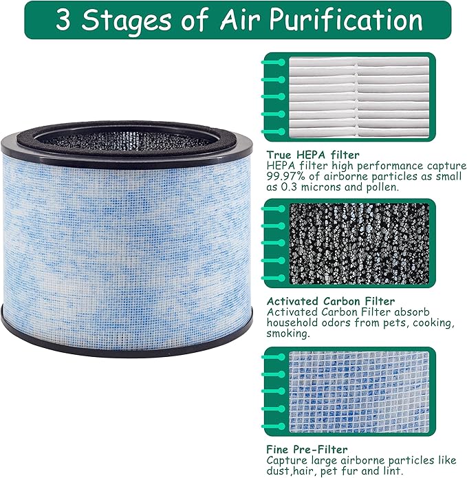 AP200 Filter Replacement, Compatible with Instant® AP200 Air Purifier, H13 Grade True HEPA and Activated Carbon Filters, Compare to F200 Filter,2 Pack