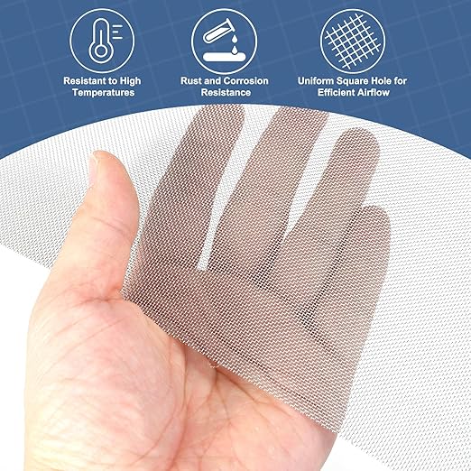 uxcell 30 Mesh 118" x 12" Woven Wire Mesh, 304 Stainless Steel Air Vent Filter Screen, Window Screen Mesh for DIY Projects Vents Cover Filtration Animals Fence
