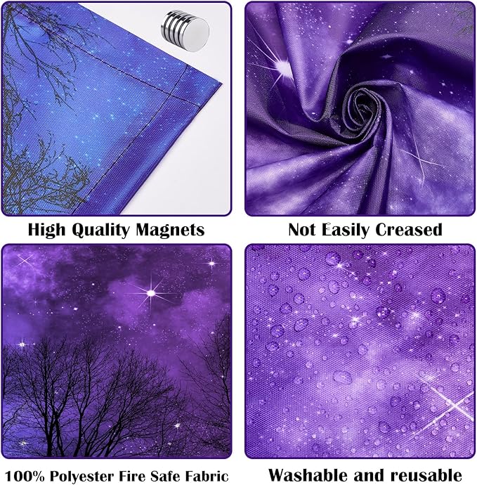 Fluorescent Light Covers - Classroom Covers for Ceiling Lights, 1 PCS 4 x 2 Feet Magnetic Light Filters, Classroom, Office Decor (Forests & Starry Sky)