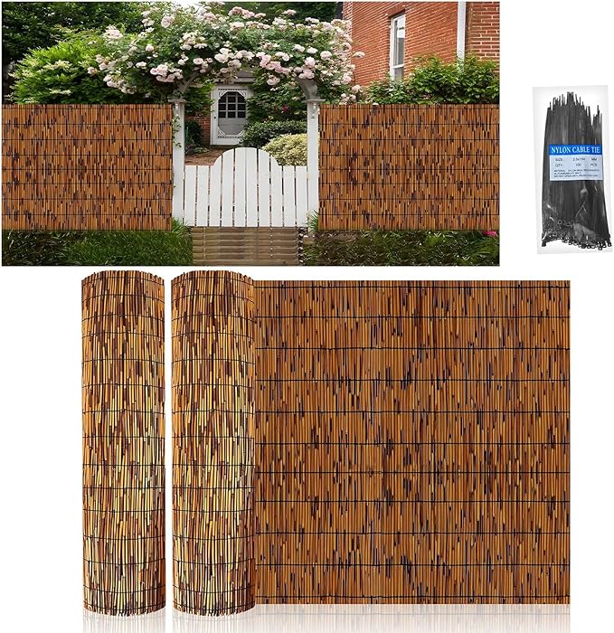 Fence Privacy Screen Natural Reed Fencing Decorative Fence for Backyard Garden Patio Pool Apartment Balcony Outdoor Wall Divider Privacy Screen