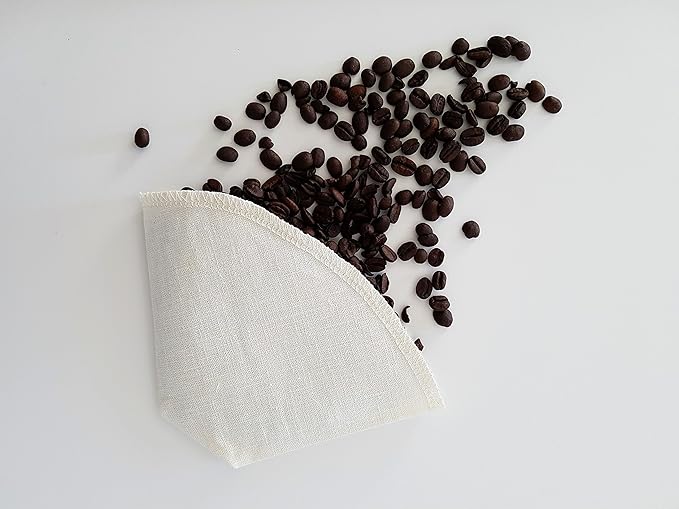 Cloth Reusable Cone Coffee Filter (Size #2) - Made in Canada of Hemp and Organic Cotton - Zero Waste, Eco-Friendly, Natural Filter for Drip Coffee Makers