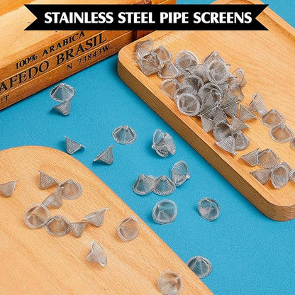 Funrous Stainless Steel Screens 3/4 Inch Conical Design Bowl Screen Filters Metal Filters Screens Filters, Adjustable Size(100 Pcs)